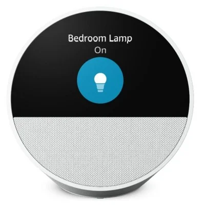 Amazon Echo Spot Smart Alarm Clock With Vibrant Sound + Alexa - Glacier White
